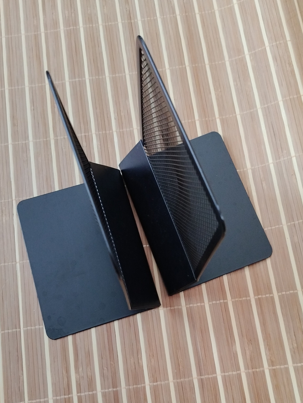 L Shape Black Metal Bookends - Pair